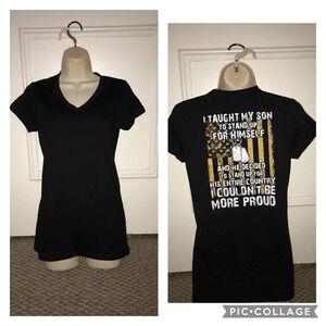Graphic Tee Size Medium Fitted V-Neck Top